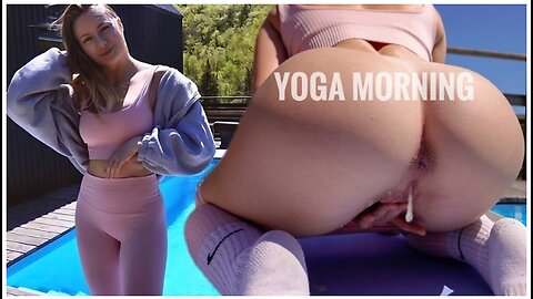 A Neighbor Spies On Morning Yoga By The Pool And Joins Me