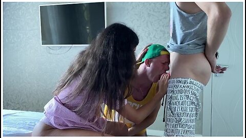 Girl Makes Her Cuckold Boyfriend Suck Cock