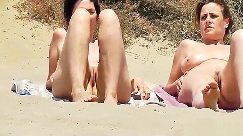 Horny Nudist Latina Milfs Naked At The Beach - Voyeur Video