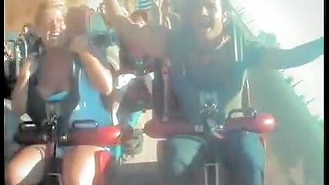 Girl on the attraction naked tit down blouse