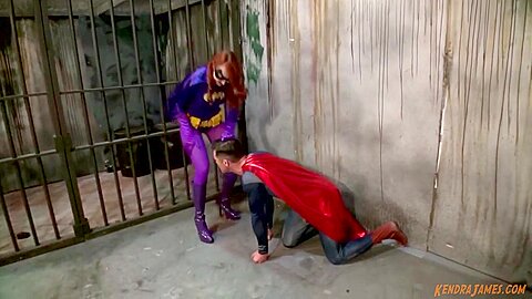 Kendra James: Batgirl vs. Superman with Femdom Pegging